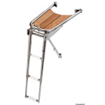 Delfiniera inox/teak con scaletta 3 gradini