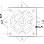 Base girevole frizionata per sedile 165x165 mm - immagine 2