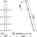 Scaletta Diver telescopica 4 gradini nera - immagine 2