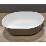 Lavello semiovale in Ocritech bianco/beige 350x260