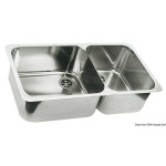 Lavello doppio 600 x 320 mm inox