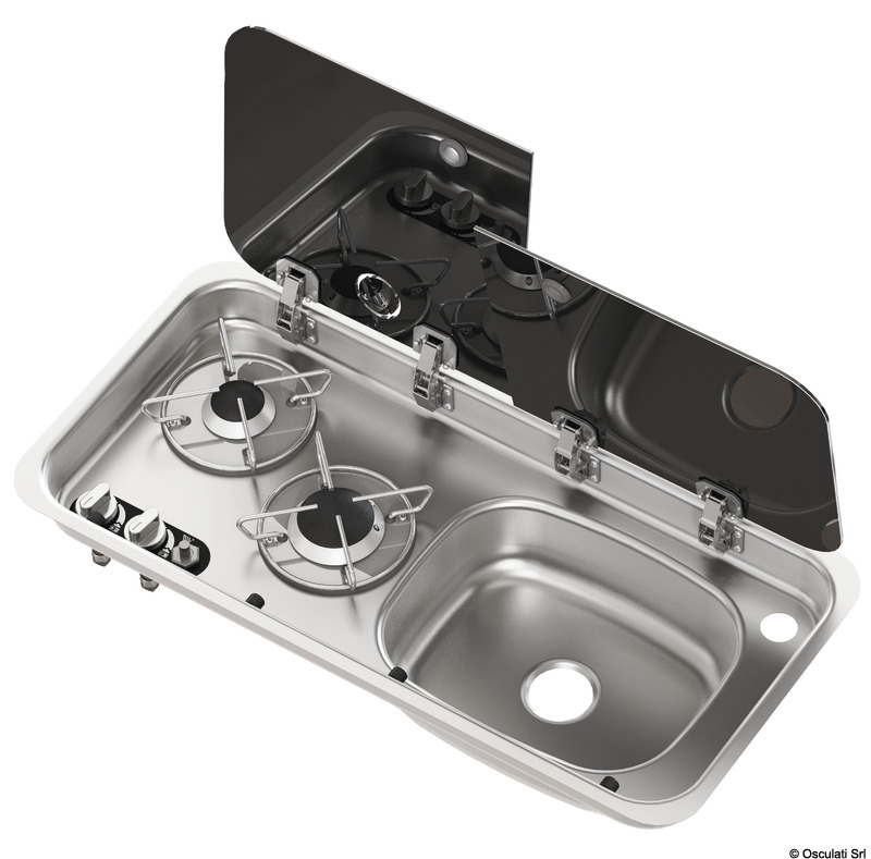 50.714.03.jpg Piano cottura 2 fuochi - lavello DX con miscelatore - immagine 1