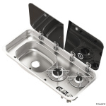 Piano cottura 2 fuochi - lavello SX con miscelatore