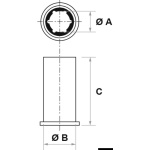 Boccola gomma Ø 22 mm 80 mm - immagine 3