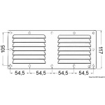 Griglia areazione inox 117 x 232 mm