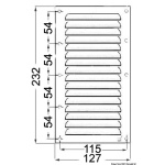 Griglia areazione inox 232 x 127 mm