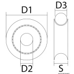 Puleggia inox mm 16 per cime 5/2,5 mm - immagine 2