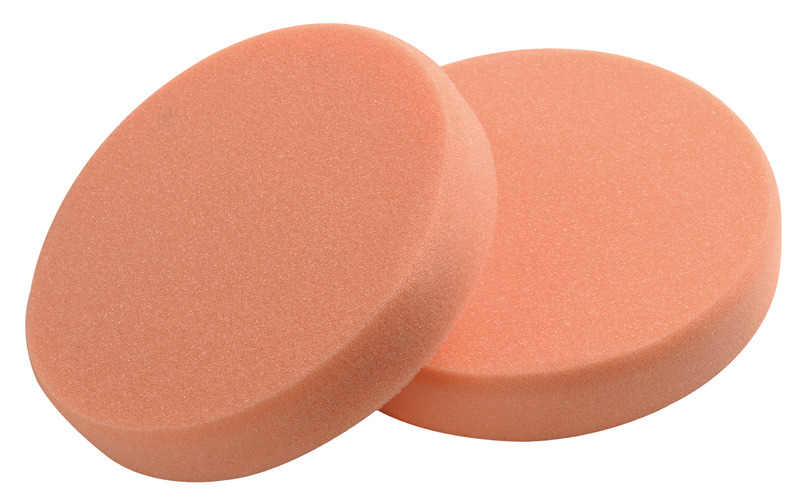 65.230.01_New2019.jpg Tamponi in schiuma per lucidatrice arancio 80x30 mm (cf da 2 pz) medio-rigido - immagine 1
