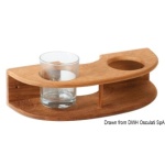 Portabicchiere teak a parete 2 posti
